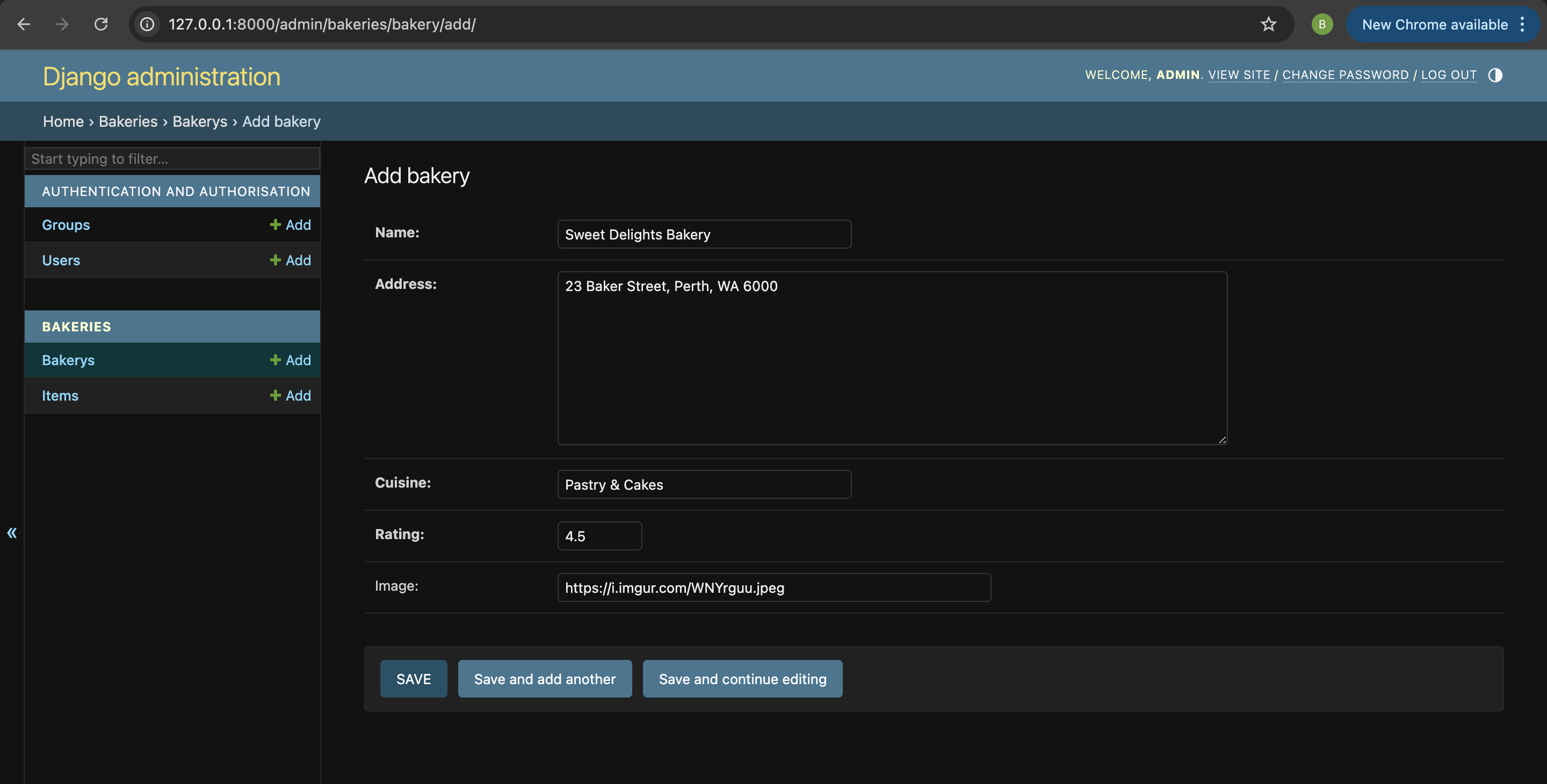 Django admin